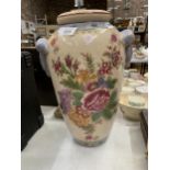 A VINTAGE SATSUMA STYLE REGENCY IRONSTONE VASE