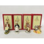 FOUR BOXED ROYAL DOULTON BUNNYKINS FIGURES TO INCLUDE GARDENER BUNNYKINS, NURSE BUNNYKINS, FATHER