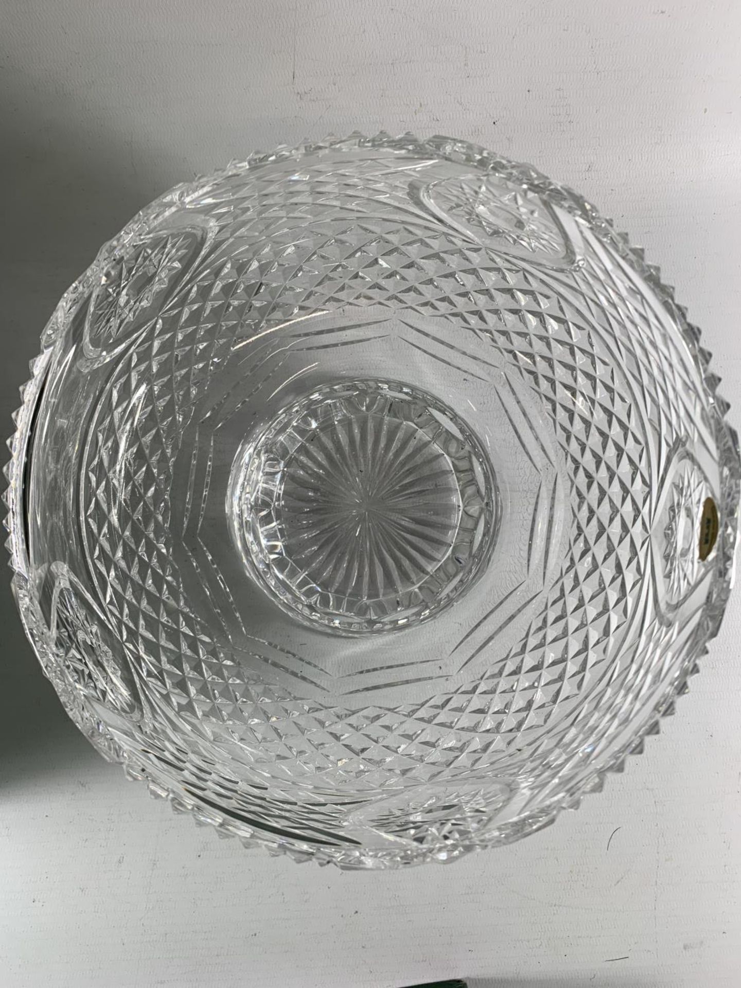* BOXED TYRONE CRYSTAL 'ARMAGH BOWL' 22CM DIAMETER, HEIGHT 14CM, WITH INSCRIPTION TO SIR JAMES - Image 5 of 9