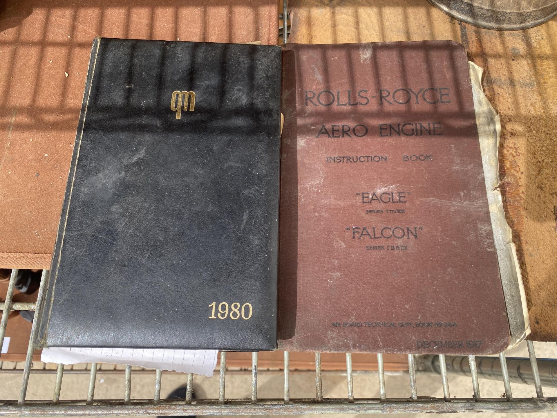 TWO VINTAGE BOOKS - 1917 ROLLS ROYCE AERO ENGINE INSTRUCTION BOOK ETC