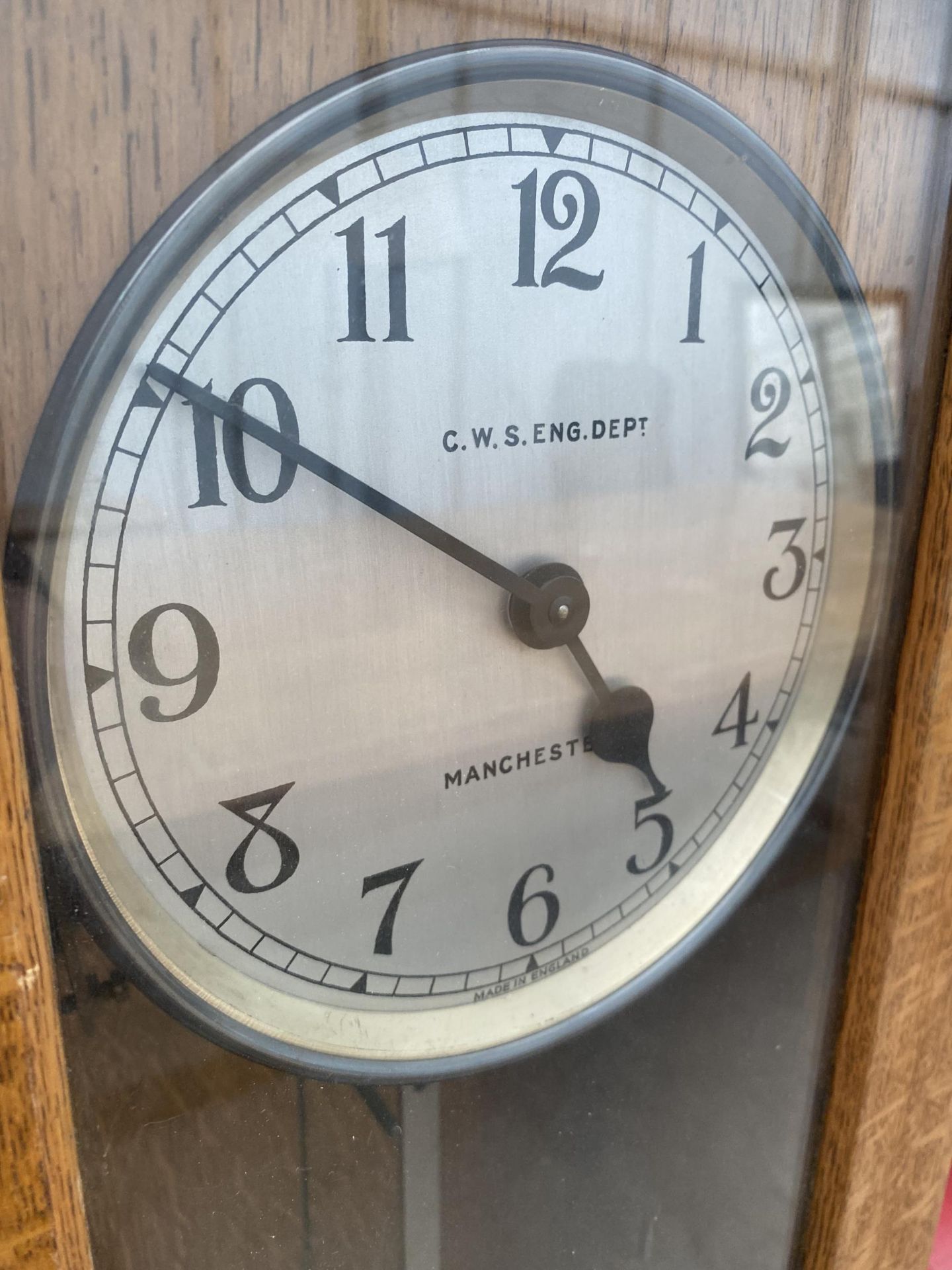 AN OAK CASED INDUSTRIAL LONG CASE CLOCK - C W S ENG DEPT, MANCHESTER - Image 2 of 6