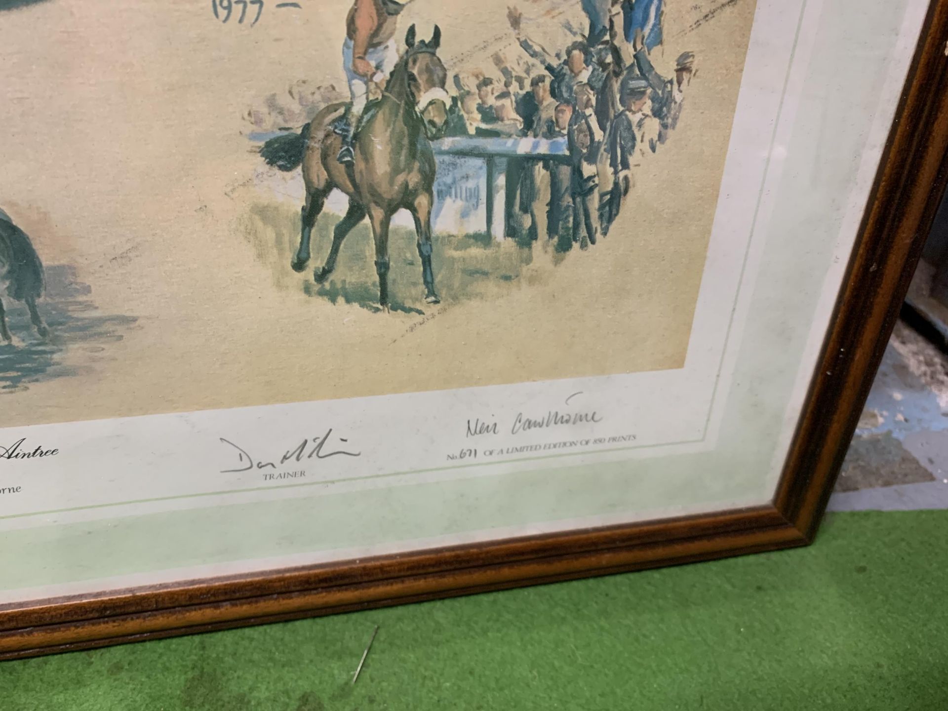 A LIMITED EDITION PRINT 671/850 OF RED RUM -THE KING OF AINTREE - SIGNED BY THE ARTIST NEIL - Image 2 of 3