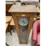 AN OAK CASED INDUSTRIAL LONG CASE CLOCK - C W S ENG DEPT, MANCHESTER