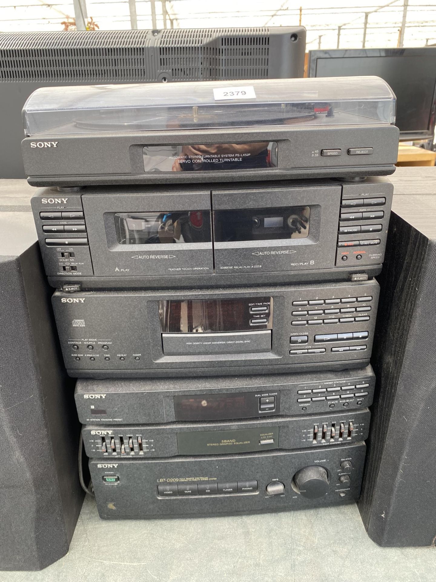 A SONY STEREO SYSTEM WITH FOUR SPEAKERS AND A BOSE SUBWOOFER - Image 2 of 2