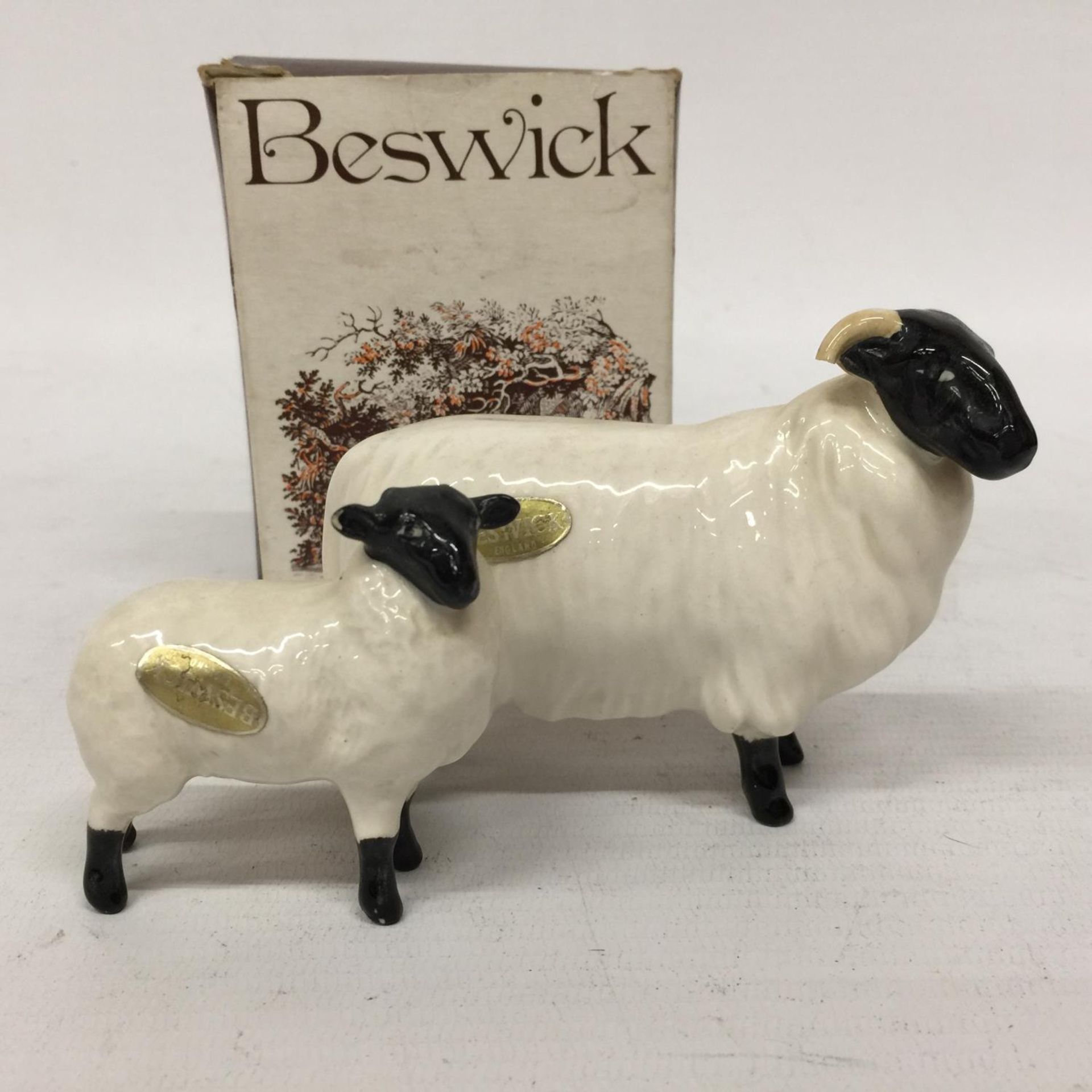 A BESWICK ABERDEEN ANGUS CALF TOGETHER WITH A BLACK FACED RAM AND BLACK FACED SHEEP - Image 3 of 5