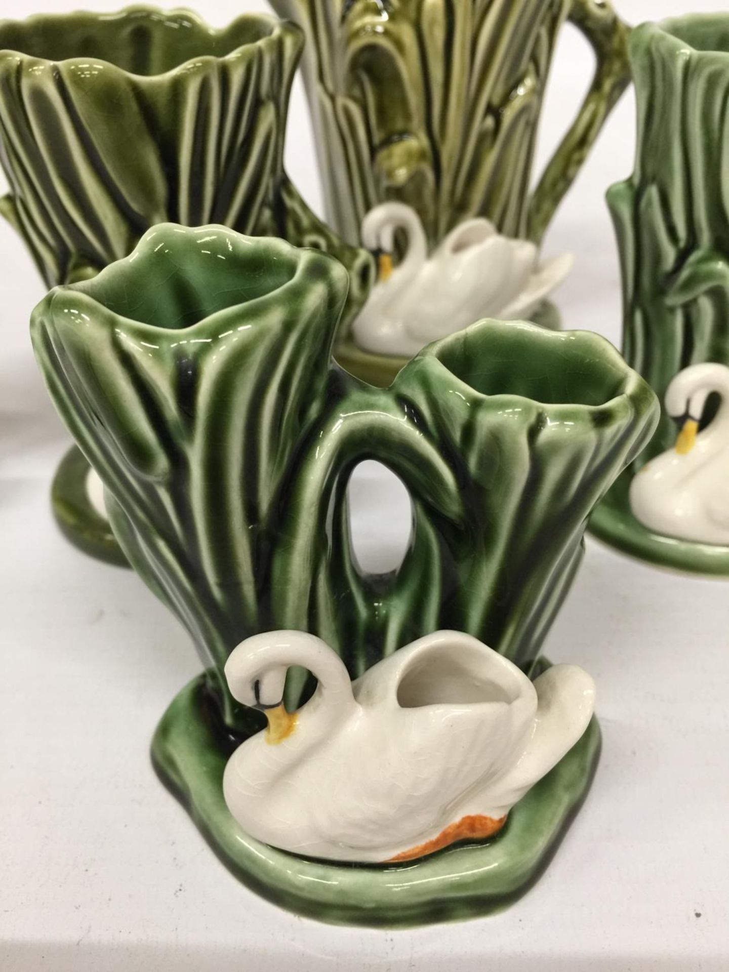 FOUR SYLVAC POTTERY SWAN SPILL VASES - Image 2 of 4