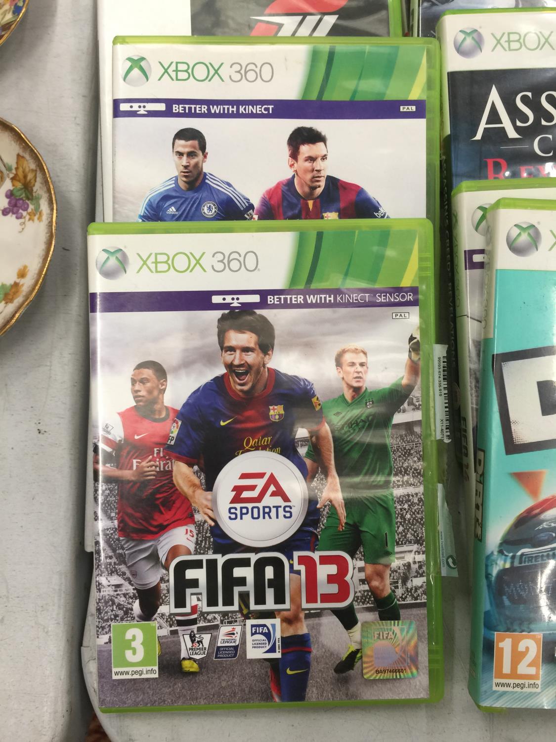 AN X-BOX 360 CONSOLE, POWER PACK, CONTROLLERS AND A QUANTITY OF GAMES TO INCLUDE FIFA '13, '14 - Image 4 of 6