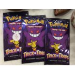 THREE PACKETS OF USA EXCLUSIVE TRICK OR TRADE UNOPENED BOOSTER PACKS