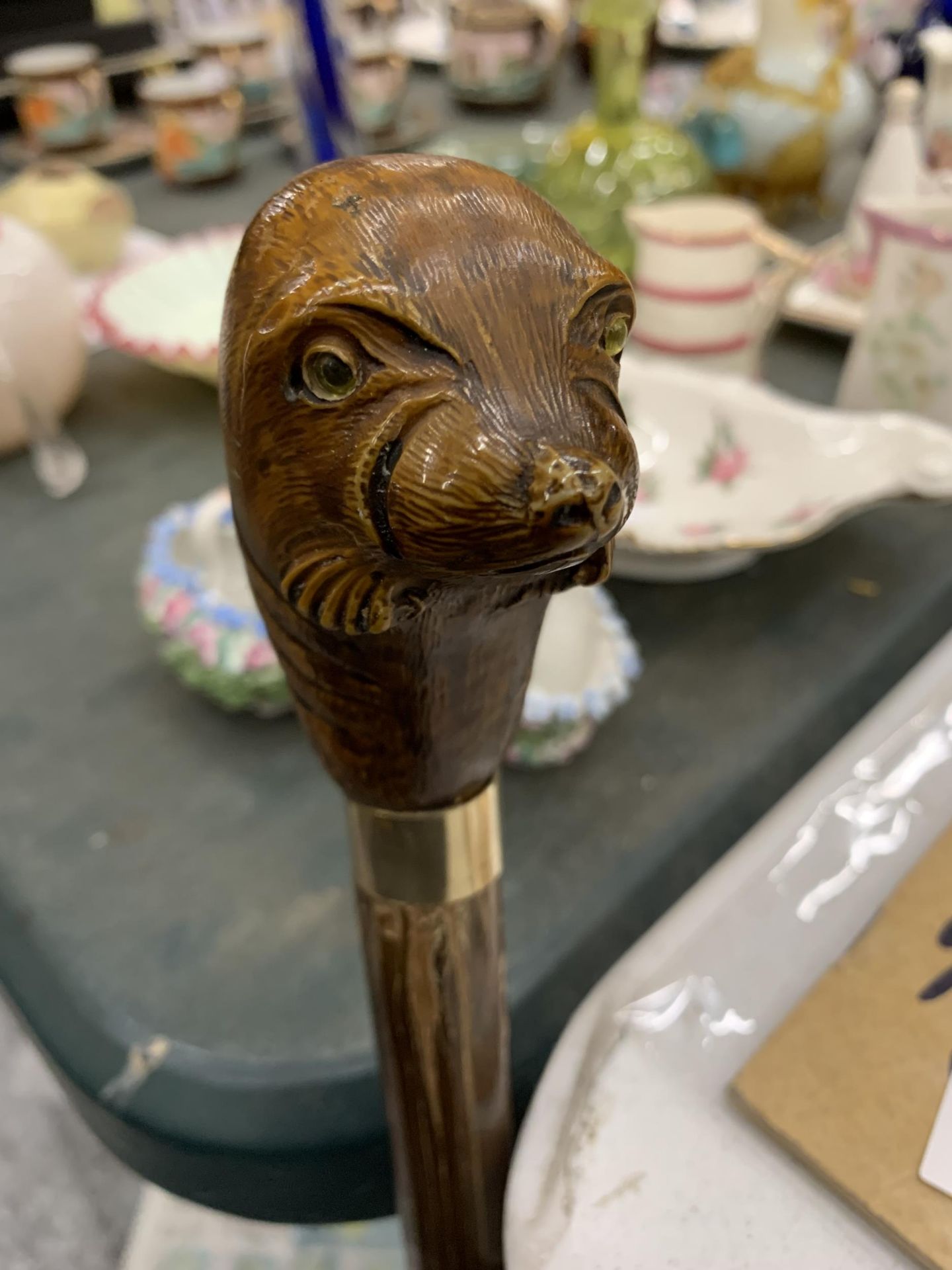 A VINTAGE WALKING STICK WITH SEAL HEAD TOP - Image 3 of 4