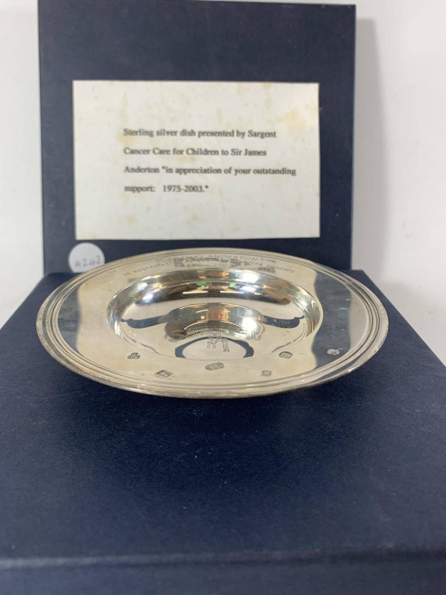 * A HALLMARKED SILVER PRESENTATION ARMADA DISH, PRESENTED BY CANCER CARE FOR CHILDREN 2003, LONDON - Image 2 of 3