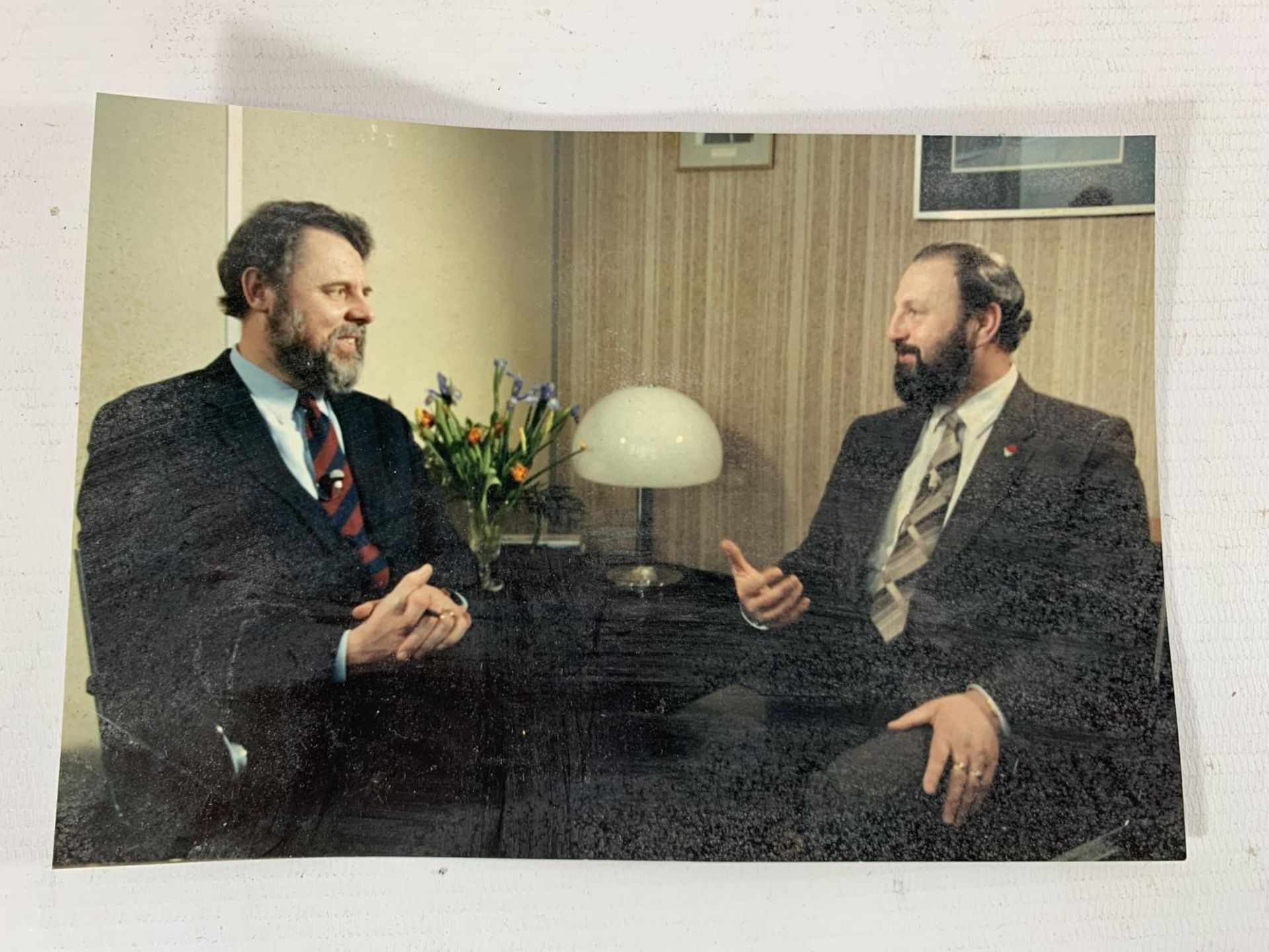* A BOX OF SEVEN ENGLAND AND WALES ACPO WINE COASTERS, PHOTOGRAPH OF JAMES ANDERTON WITH TERRY WAITE - Image 6 of 7