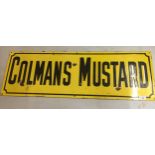 A COLMAN'S MUSTARD ENAMEL SIGN, 92 X 30CM