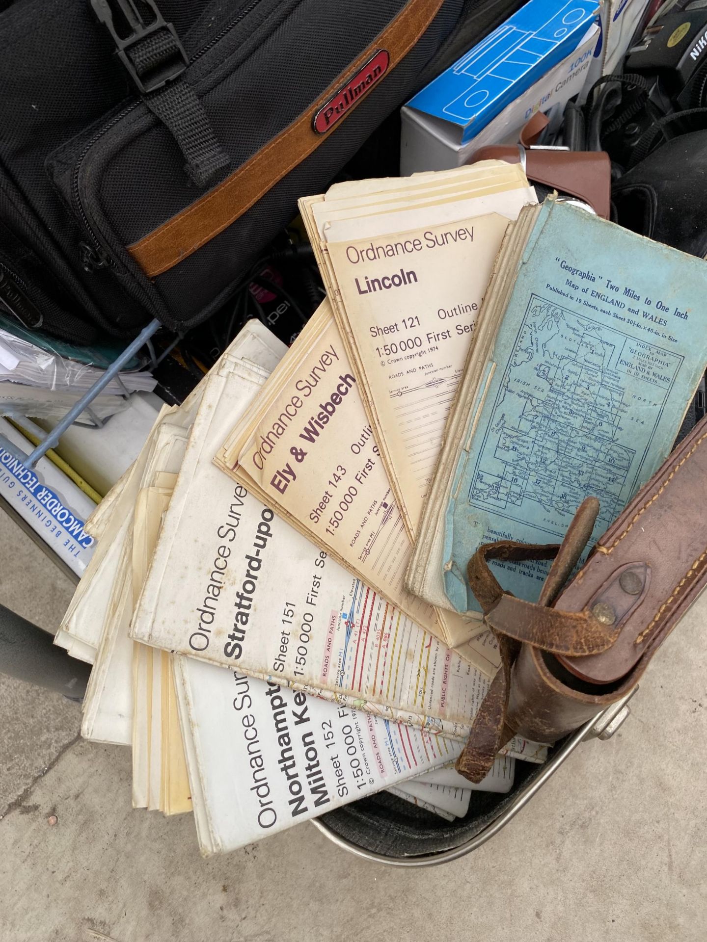 A SUITCASE OF ASSORTED CAMERAS, ORDNANCE SURVEY MAPS ETC - Image 6 of 6