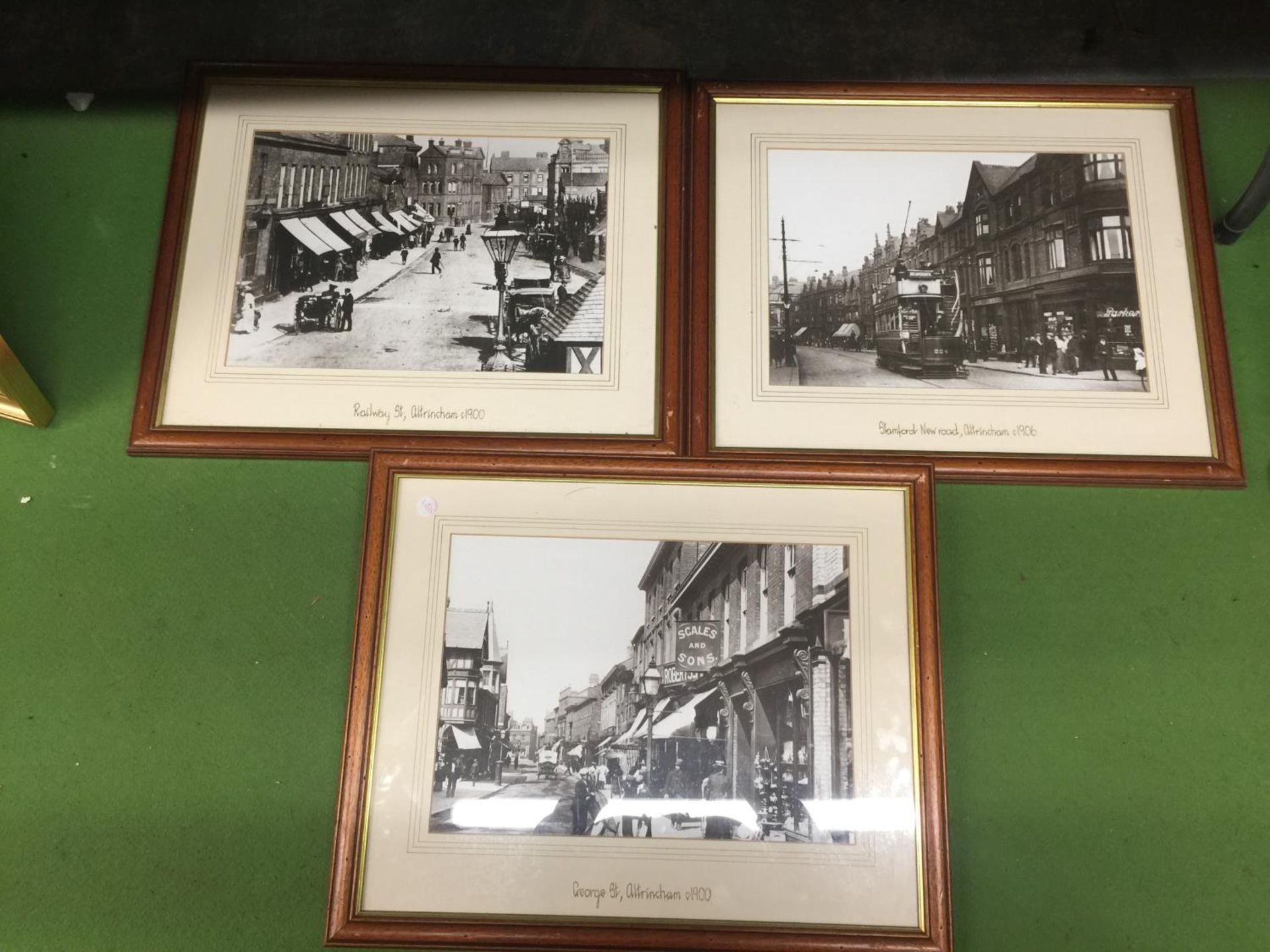 THREE FRAMED PRINTS OF ALTRINCHAM IN THE 1900'S