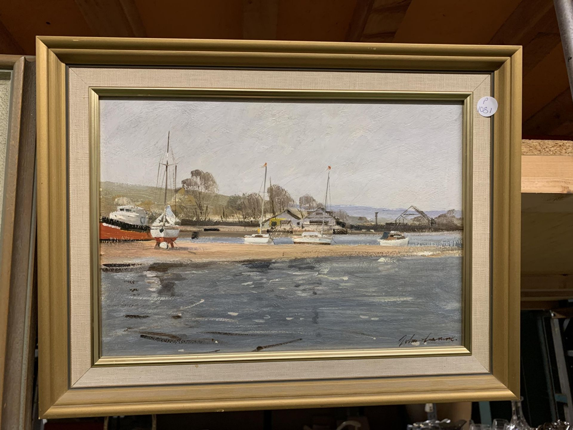 TWO FRAMED OIL PAINTINGS TO INCLUDE A D BECKLEY SIGNED COASTAL EXAMPLE - Image 5 of 6