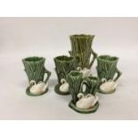 FOUR SYLVAC POTTERY SWAN SPILL VASES