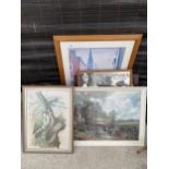 AN ASSORTMENT OF FRAMED PRINTS AND PICTURES