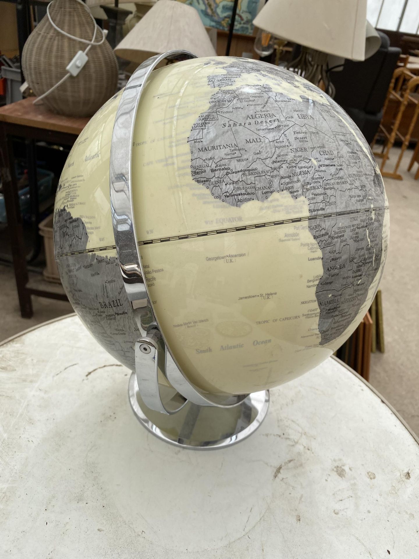 A WORLD GLOBE ON STAND - Image 2 of 4