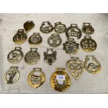 A COLLECTION OF EIGHTEEN VINTAGE HORSE BRASSES