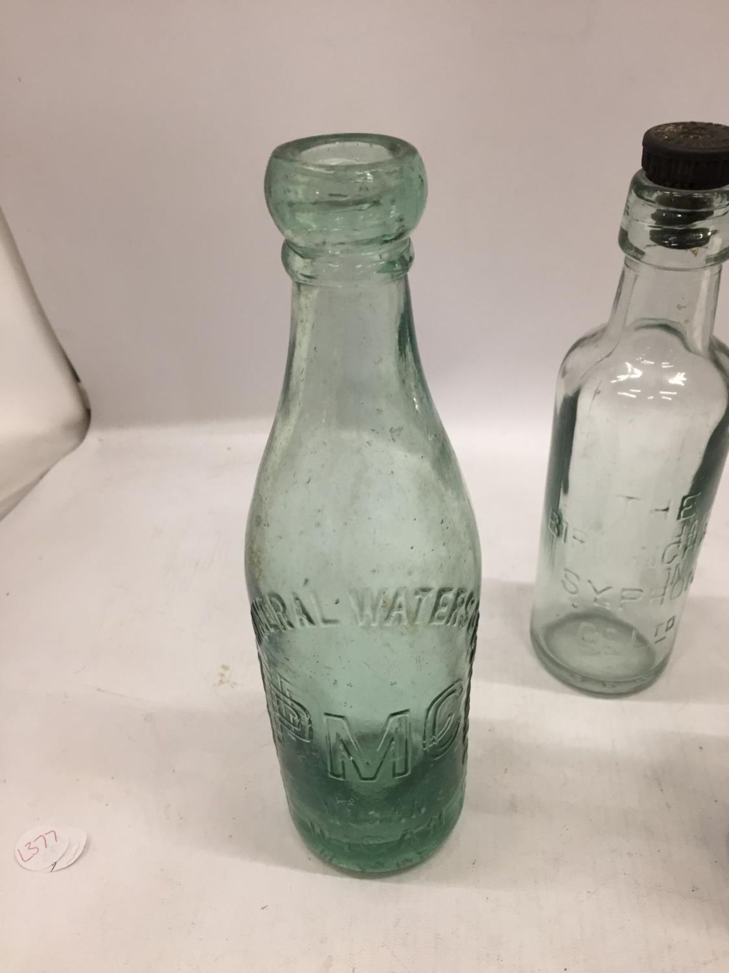 THREE VINTAGE GLASS ADVERTISING BOTTLES - Image 4 of 4