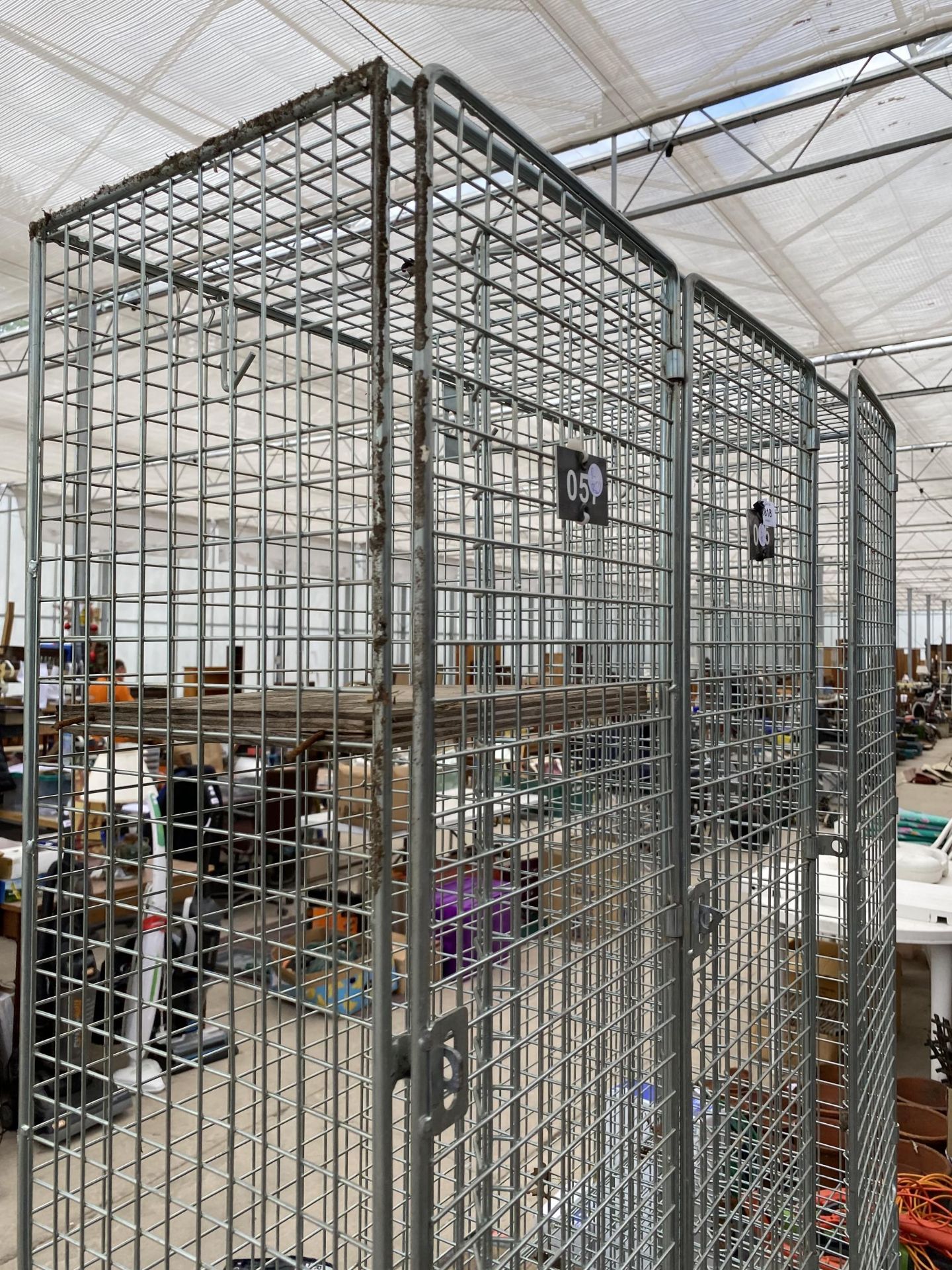 A TRIPLE METAL CAGE / LOCKER - Image 2 of 3