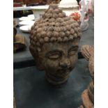 A STONEWARE HEAD OF A BUDDAH HEIGHT 20CM