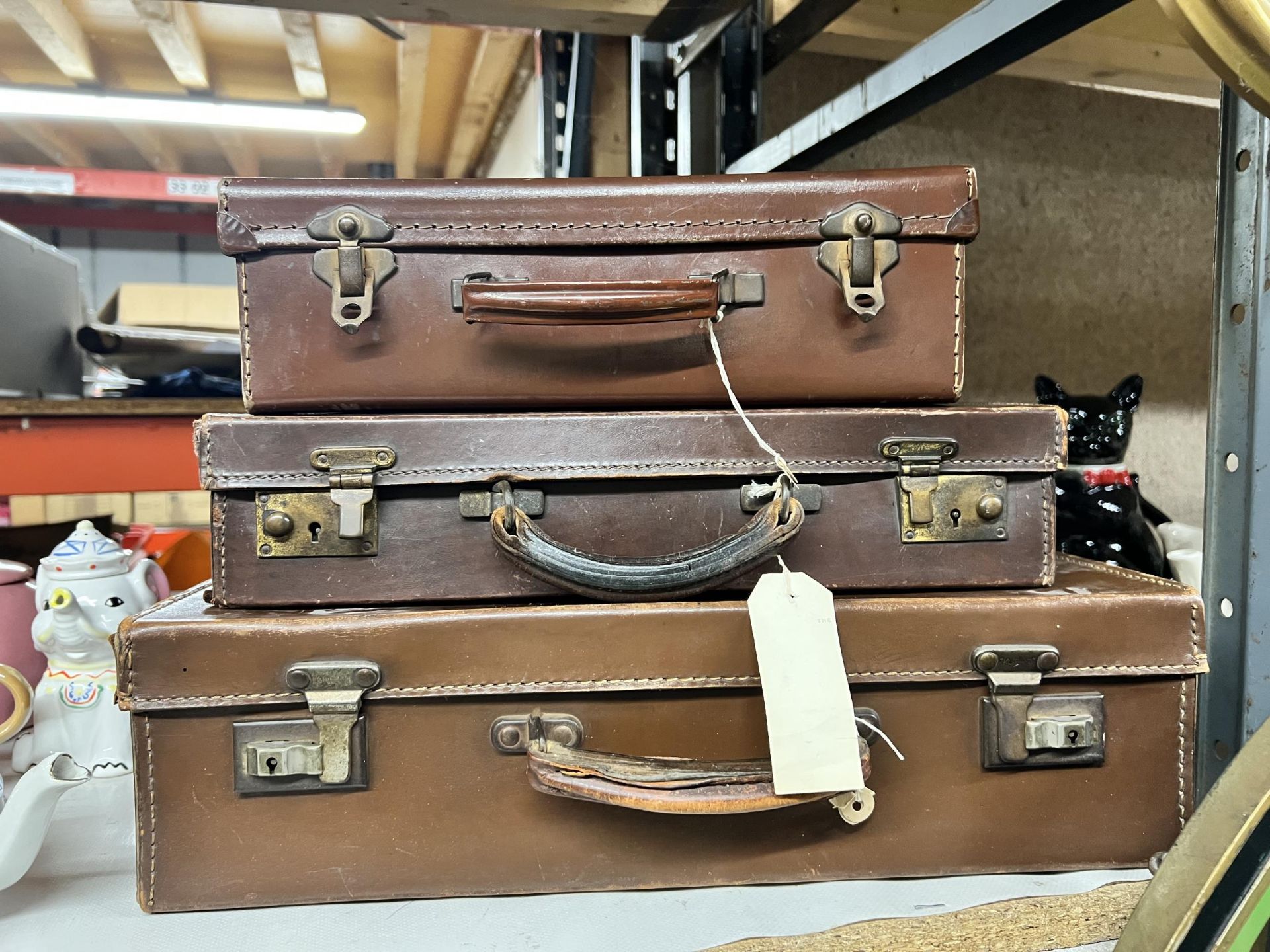 THREE FAUX LEATHER BRIEF CASES - Image 2 of 3