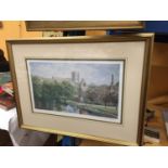 A LIMITED EDITION FRAMED PRINT 274/950 OF CHRISTCHURCH PRIORY BY ROBIN DAVIDSON