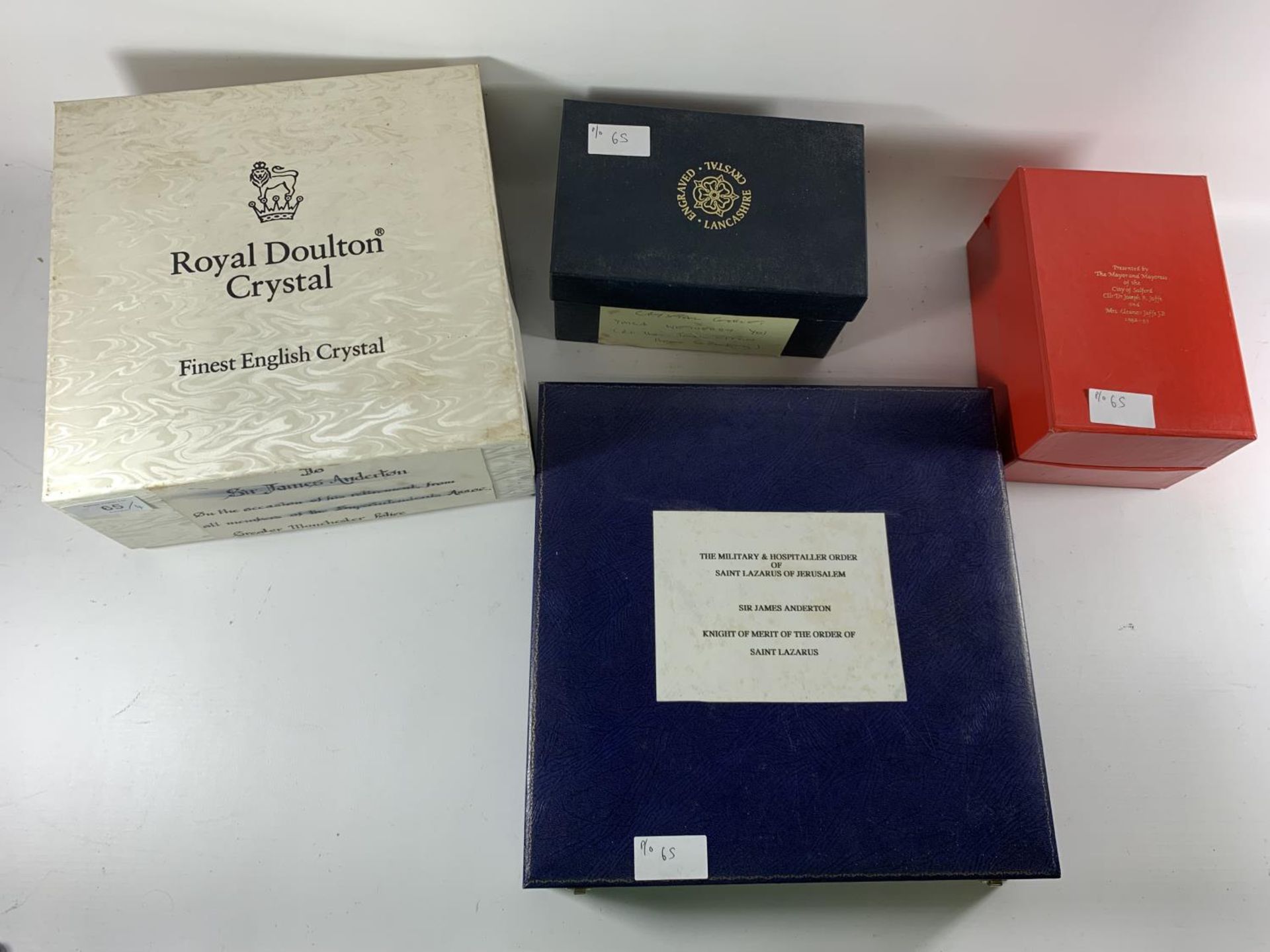 * A COLLECTION OF FOUR BOXED PRESENTATION ITEMS, GLASS BOWL FROM THE SUPERINTENDANT ASSOCIATION, - Image 12 of 12