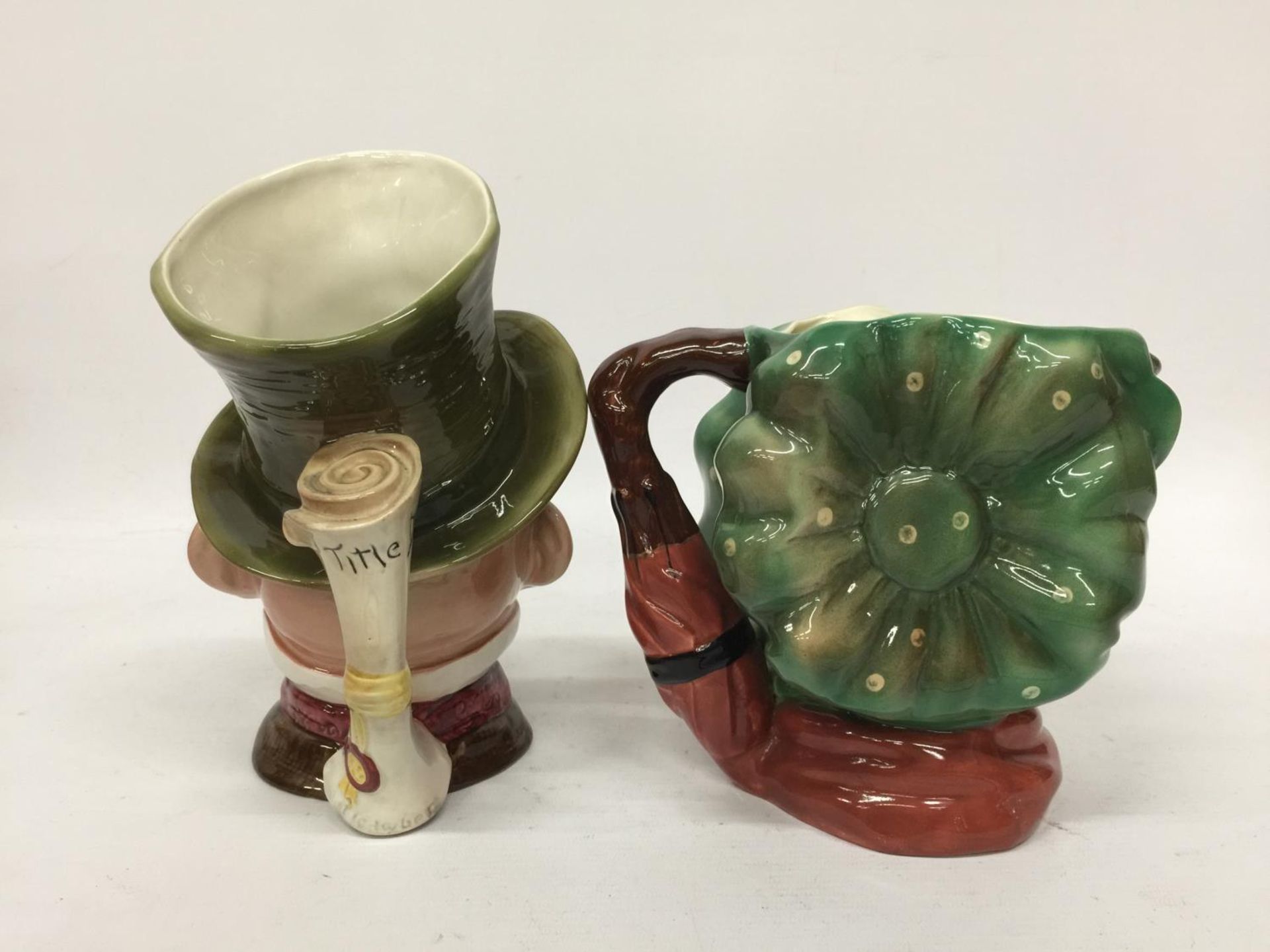 TWO BESWICK CHARACTER JUGS - MICAWBER AND SAIREY GAMP - 23CM AND 16.5 CM - Image 3 of 6
