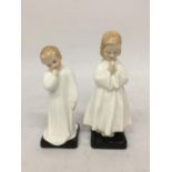 TWO ROYAL DOULTON FIGURES - BEDTIME (A/F) & DARLING