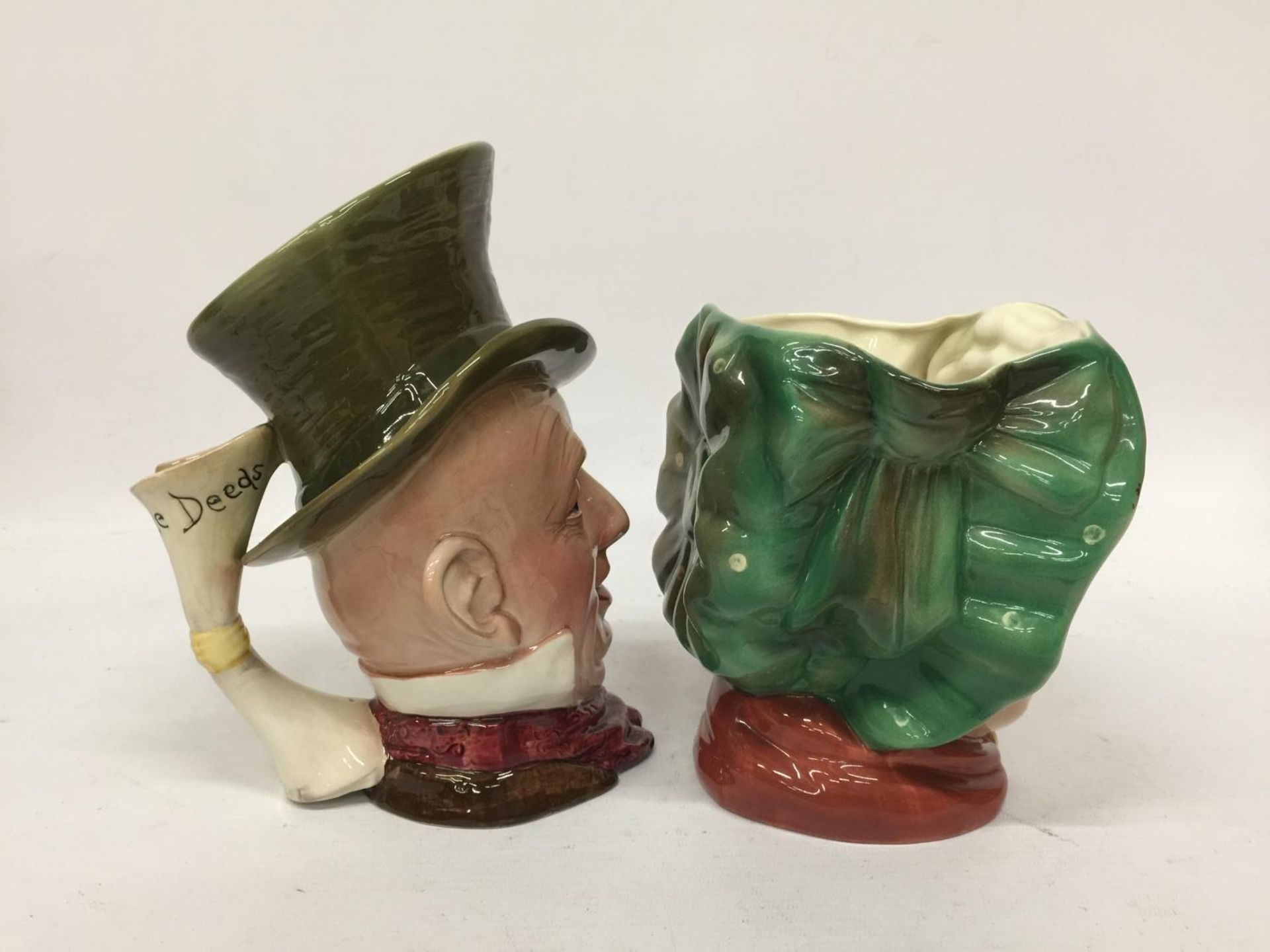 TWO BESWICK CHARACTER JUGS - MICAWBER AND SAIREY GAMP - 23CM AND 16.5 CM - Image 2 of 6