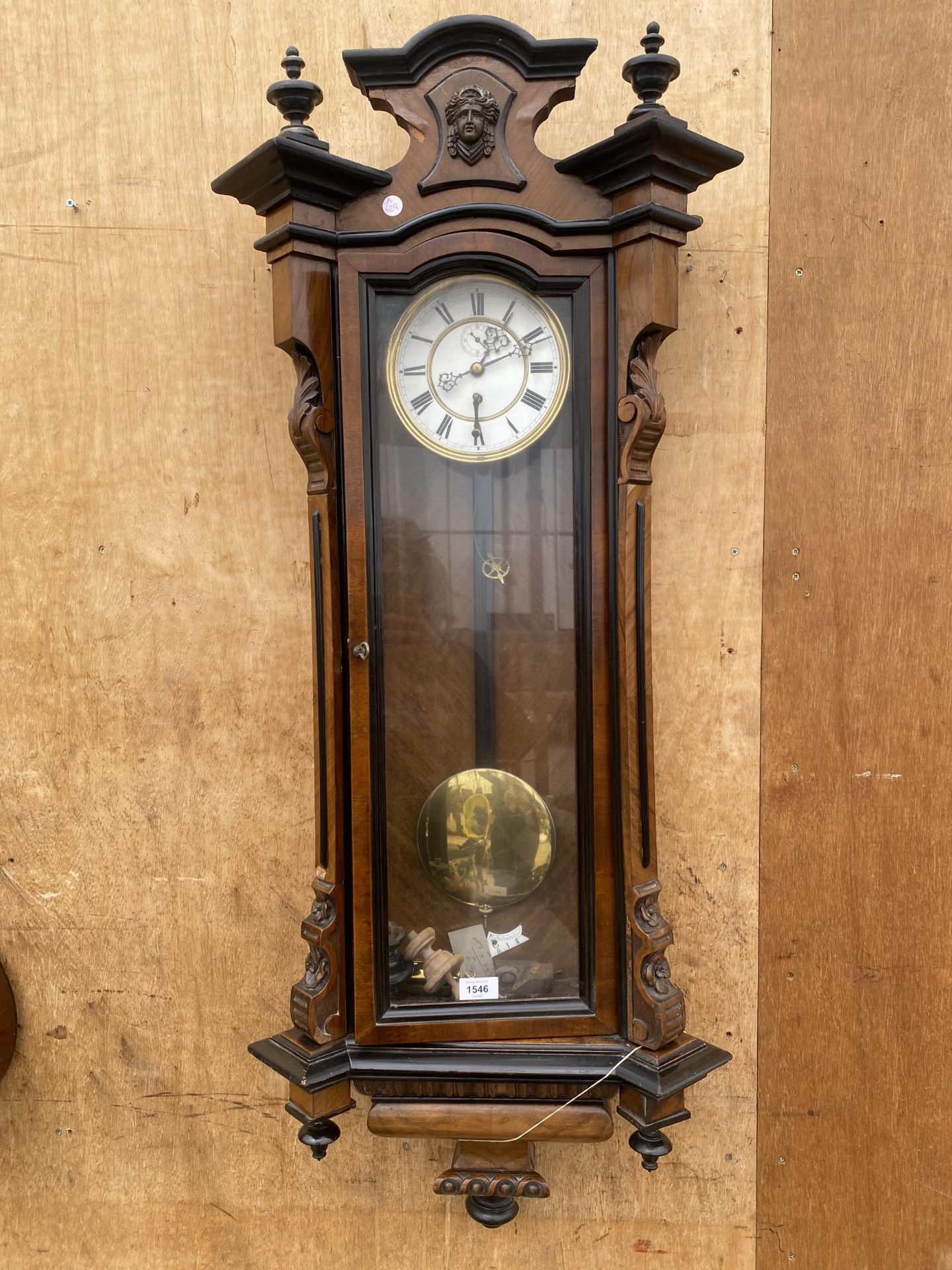 A VINTAGE VIENNA STYLE WALL CLOCK