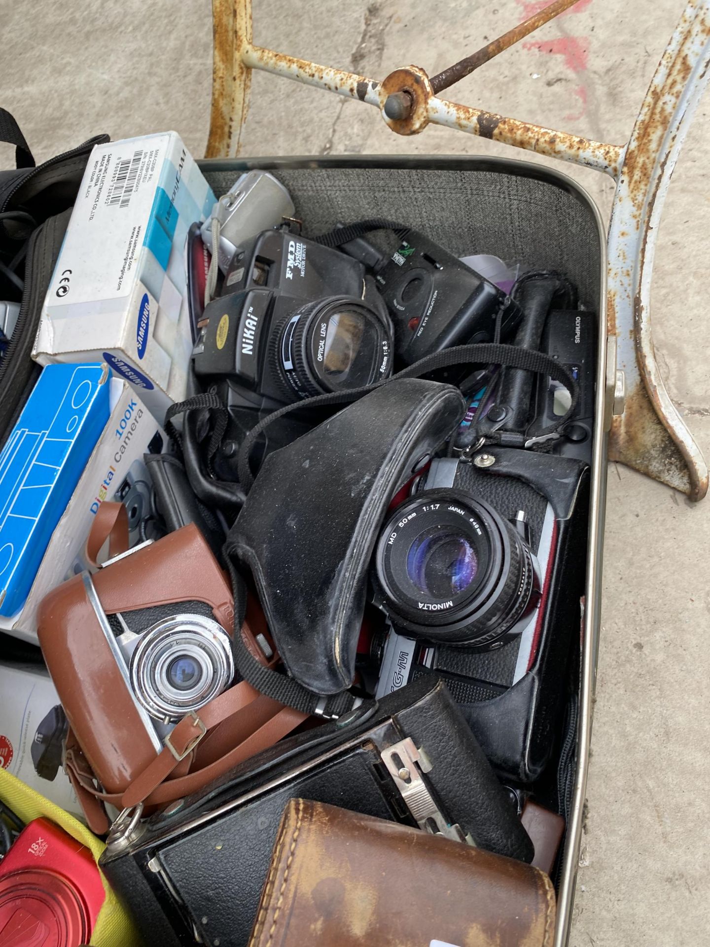 A SUITCASE OF ASSORTED CAMERAS, ORDNANCE SURVEY MAPS ETC - Image 2 of 6