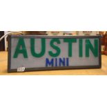 AN AUSTIN MINI ILLUMINATED BOX SIGN, 53 X 19CM