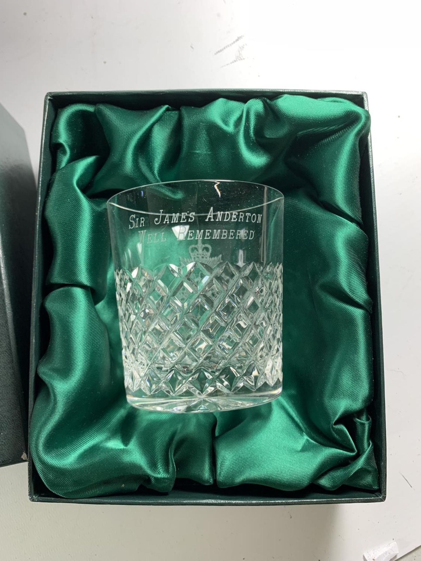 * THREE BOXED ITEMS OF PRESENTATION GLASS, WHISKY GLASS FROM ISLE OF MAN POLICE, DECANTER FROM - Image 6 of 10