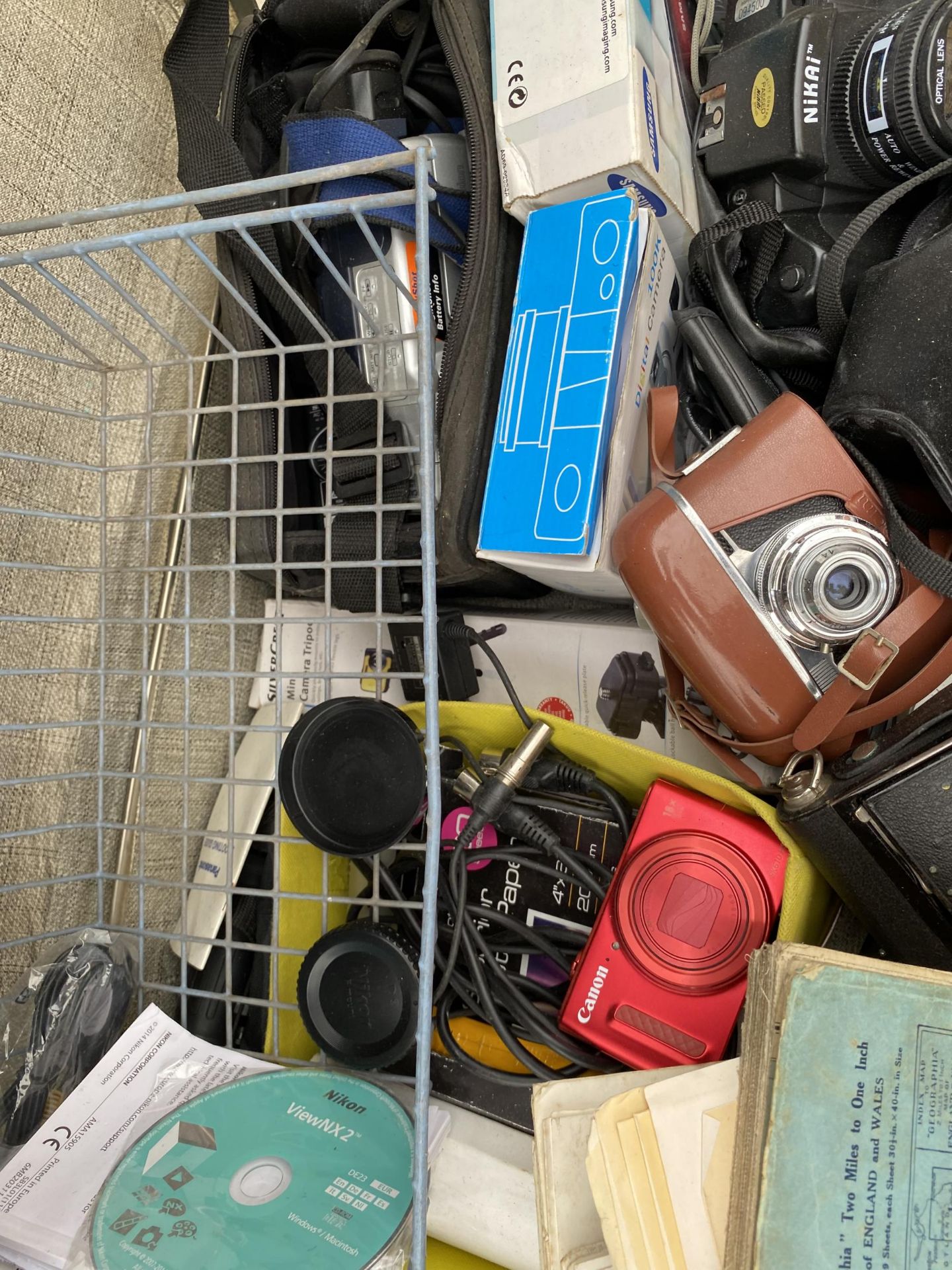 A SUITCASE OF ASSORTED CAMERAS, ORDNANCE SURVEY MAPS ETC - Image 5 of 6