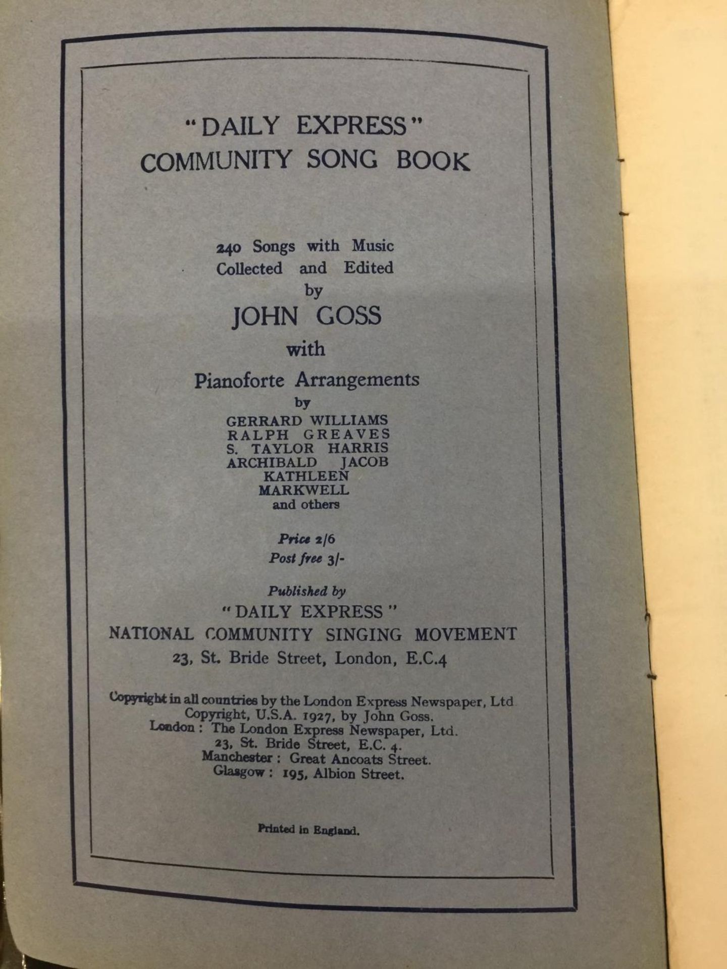 A COLLECTION OF 1927 'DAILY EXPRESS' COMMUNITY SONG BOOKS - 20 IN TOTAL - Image 3 of 4