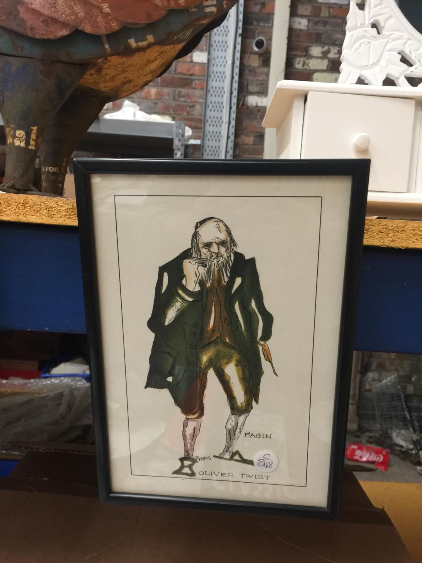 A SET OF SIX DICKENS PRINT TO INCLUDE MR PICKWICK, THE MARCHIONESS, GODLIN, FAGIN, BILL SIKES AND - Image 4 of 7