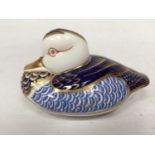 A ROYAL CROWN DERBY DUCK WITH GOLD STOPPER