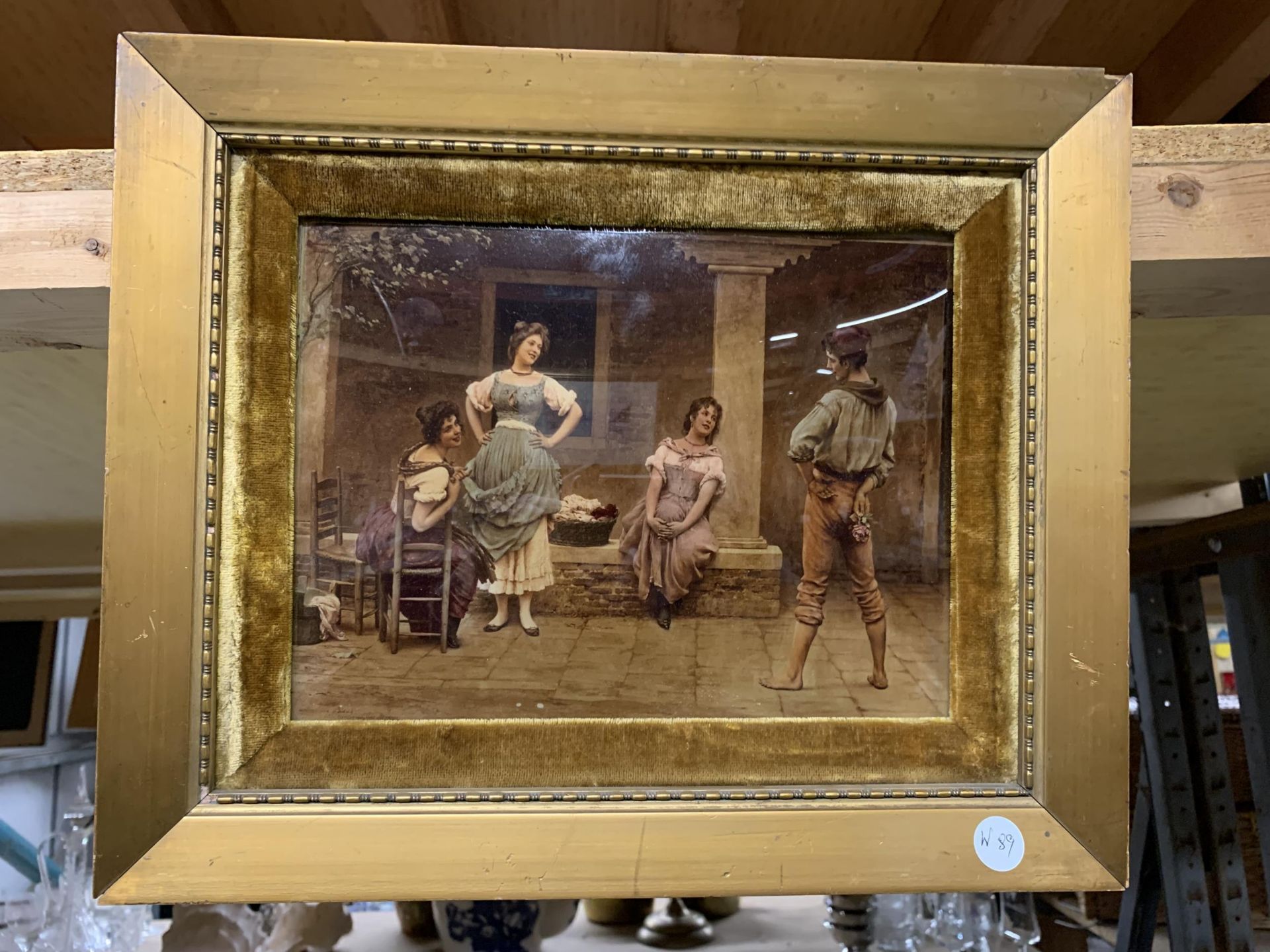 TWO ITEMS - GILT FRAMED CRYSTOLEUM AND A TAPESTRY SAMPLER - Image 2 of 5