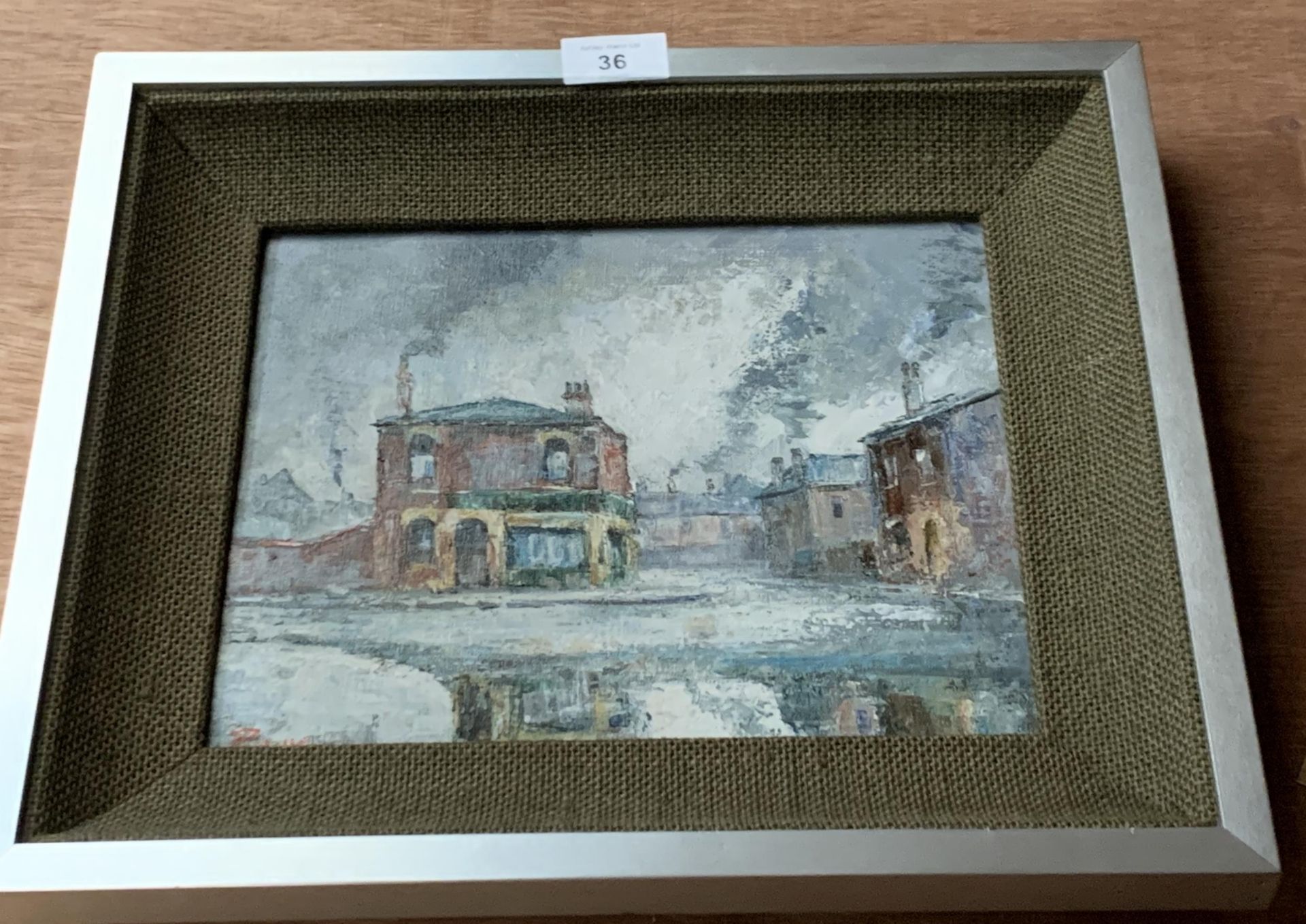 * PARILLE (20TH CENTURY) 'PUB IN SALFORD', OIL ON CANVAS, INDISTINCTLY SIGNED, TITLE VERSO,