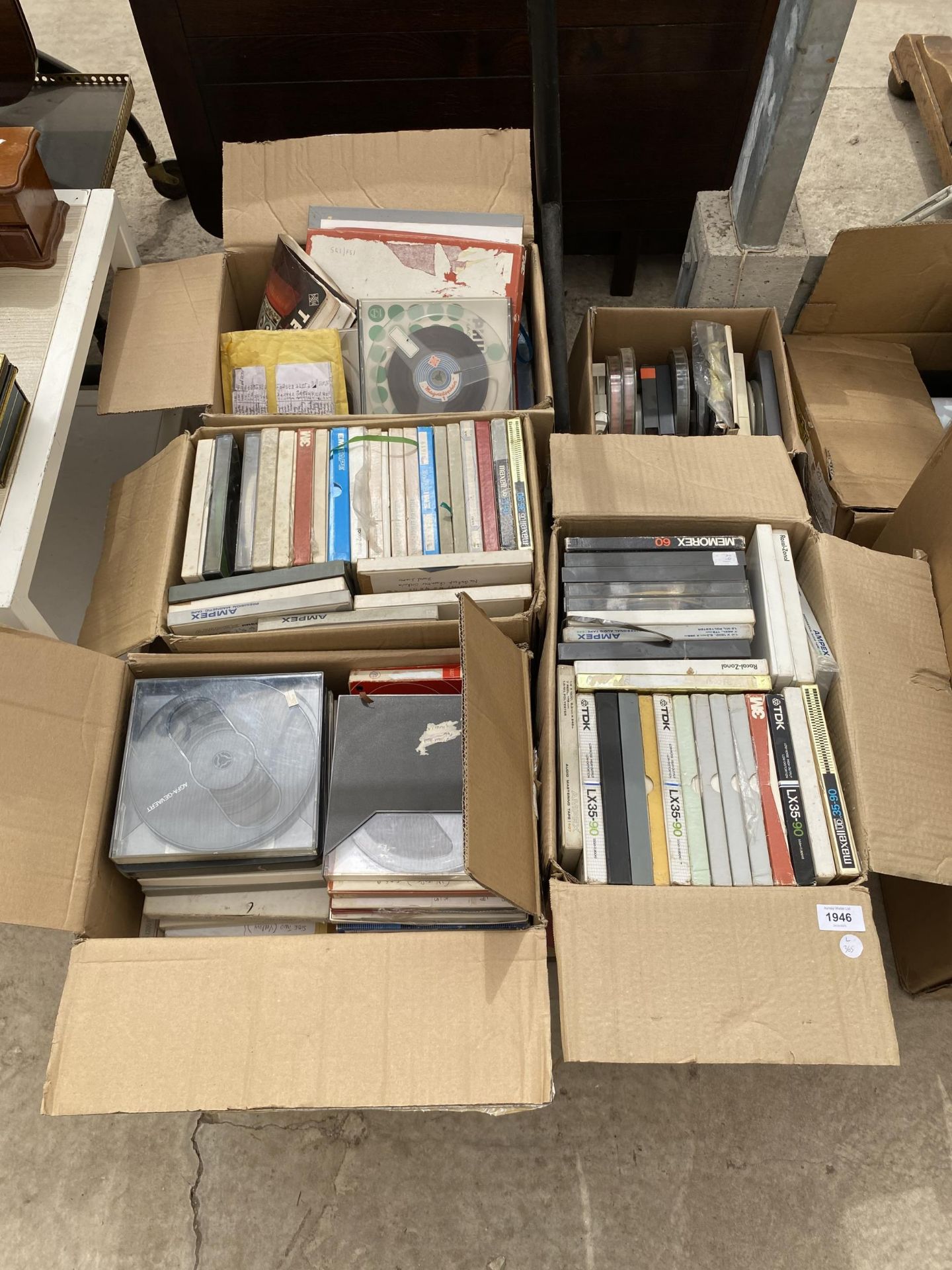 FIVE BOXES OF ASSORTED REEL RECORDING TAPES