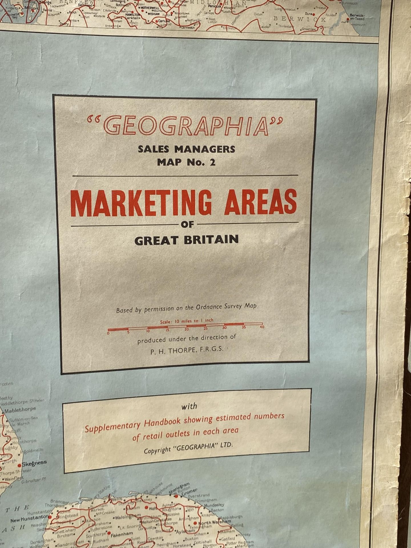 A VINTAGE 'GEOGRAPHIA' MARKETING AREAS OF GREAT BRITAIN MAP - Image 2 of 5