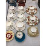 A QUANTITY OF VINTAGE CHINA TRIOS TO INCLUDE ROYAL 'QUEEN'S MESSENGER', 'OLD COUNTRY ROSES',
