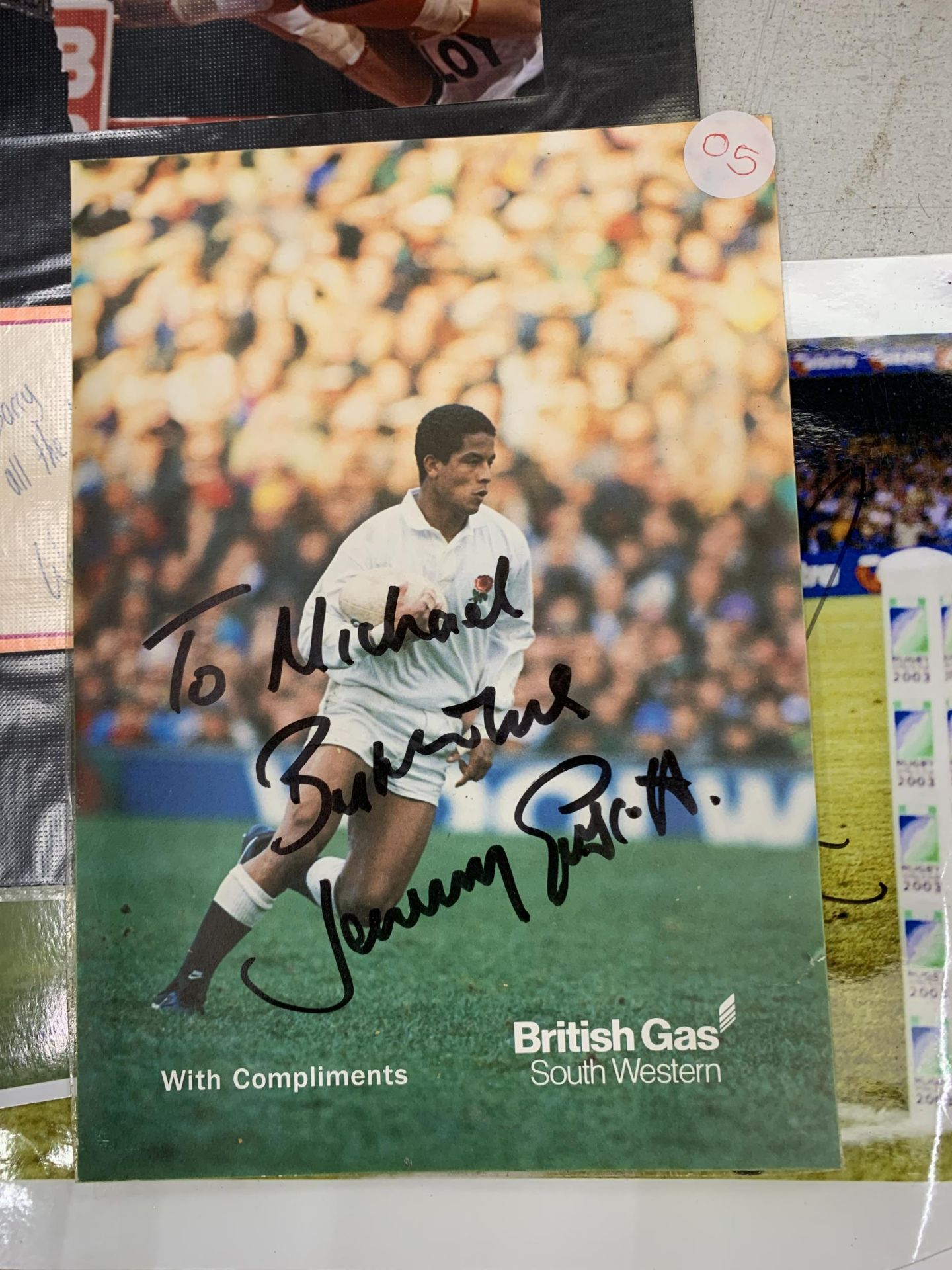 A SIGNED PHOTO OF CHAMPION BOXER WAYNE BLOY WITH CERTIFICATE OF AUTHENTICITY, AND RUGBY UNION - Image 3 of 6