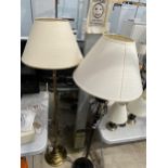 TWO STANDARD LAMPS TO INCLUDE A BRASS EXAMPLE