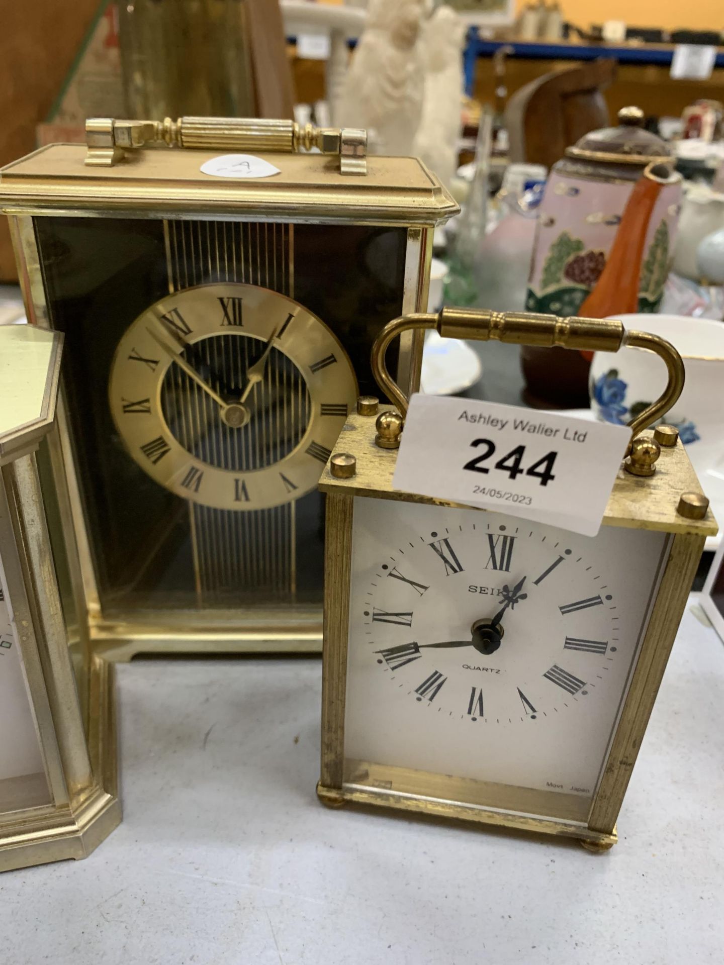 THREE ASSORTED CARRIAGE CLOCKS, SEIKO ETC - Image 3 of 3