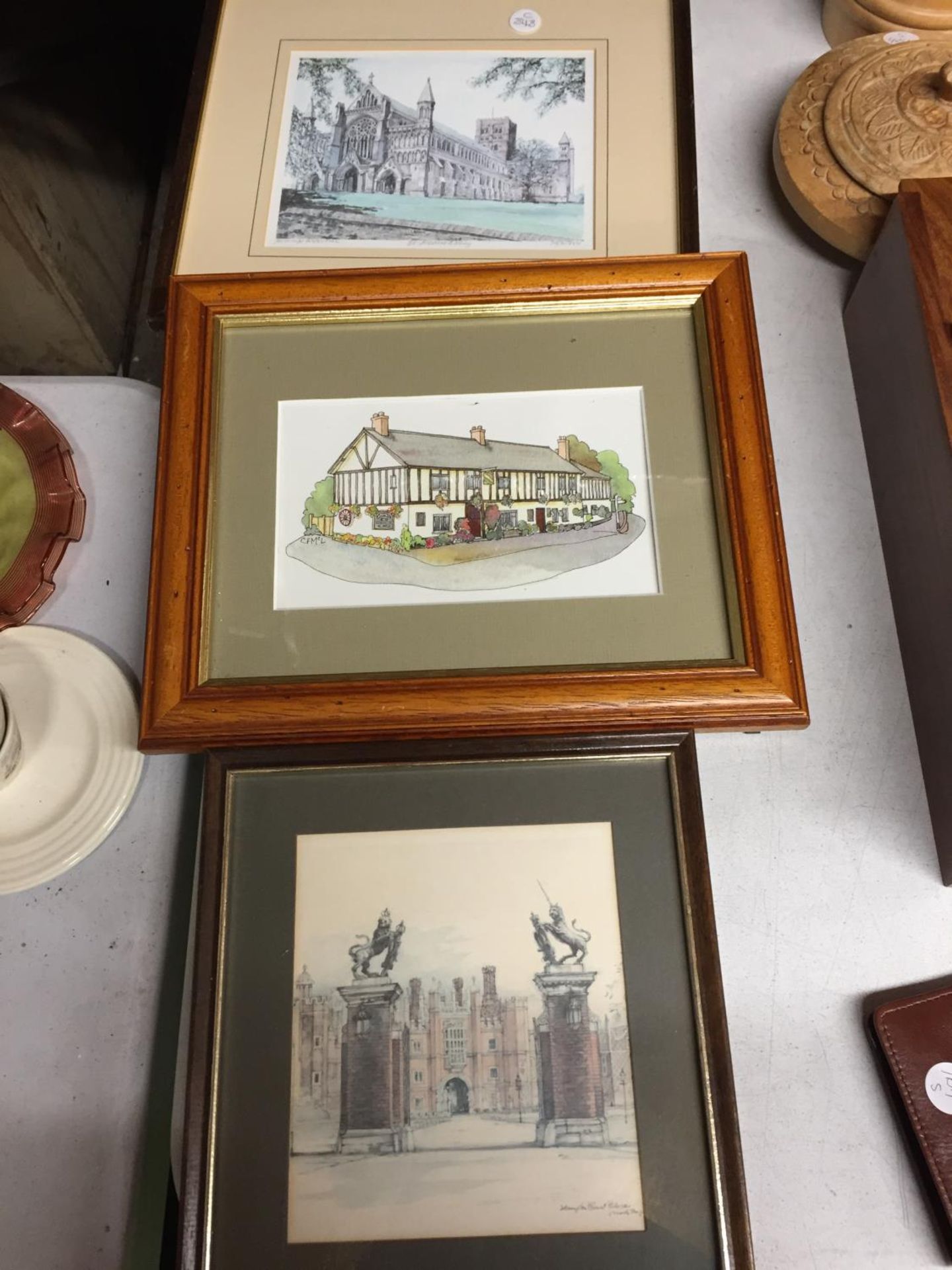 FIVE FRAME PRINTS OF HOUSES, ETC - Image 5 of 5
