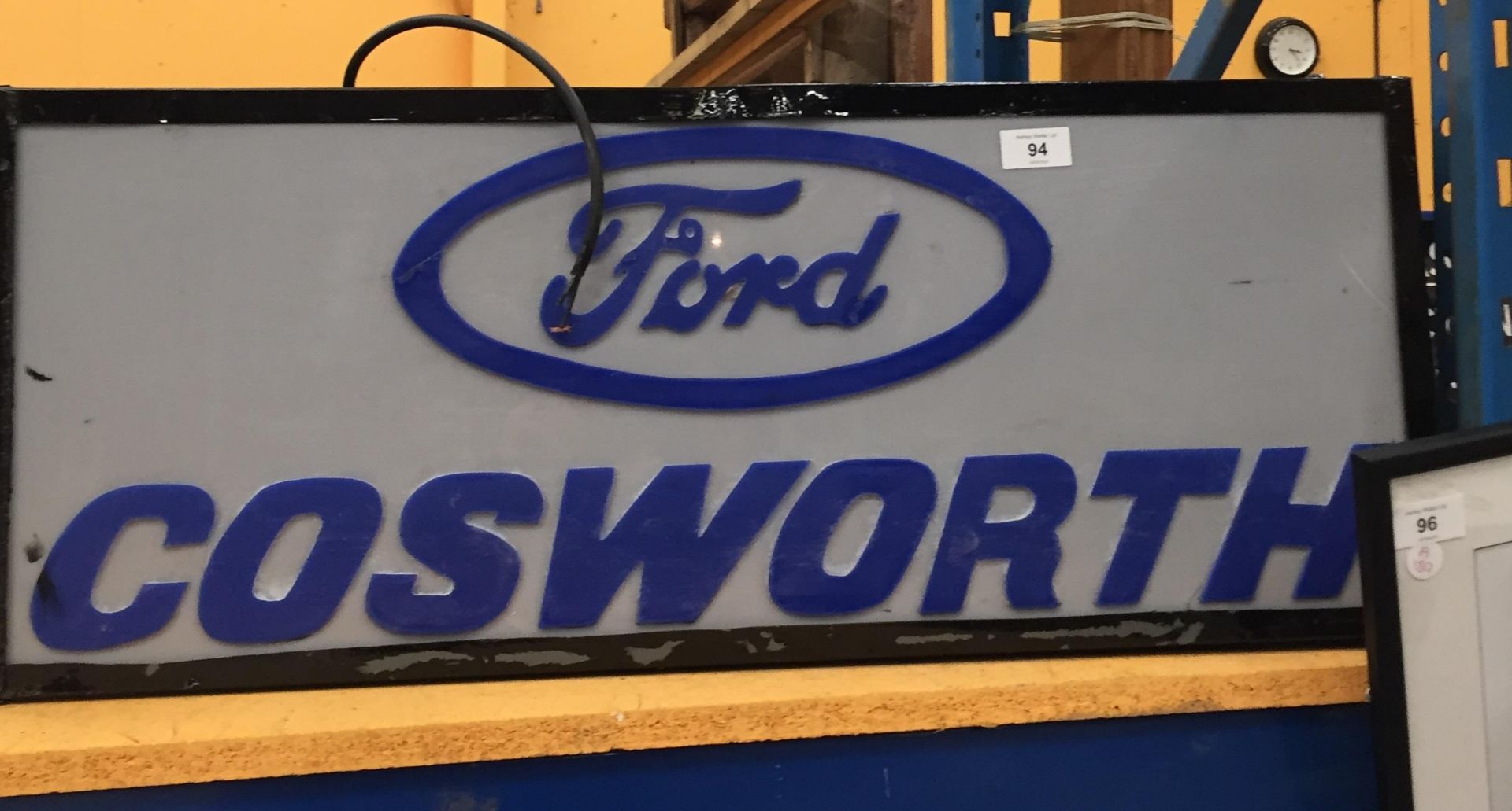 A FORD COSWORTH ILLUMINATED BOX SIGN, 76 X 31CM